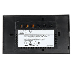 US Standard Ceiling Fan Switch 600W Speed Regulation Crystal Glass Panel AC 110~240V Home Wall Fan Switch