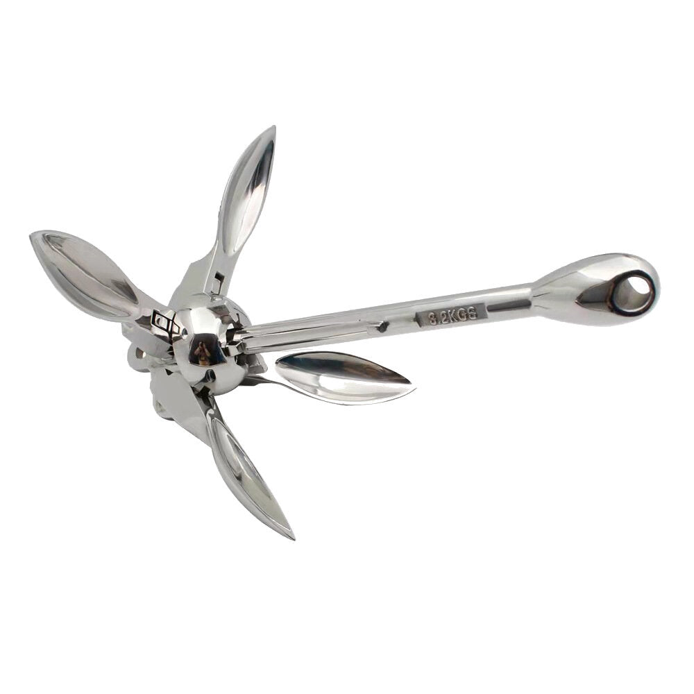 1.5kg/3.3lbs Marine Stainless Steel Umbrella-type Boat Folding Grapnel Anchor for Yachts and Ships
