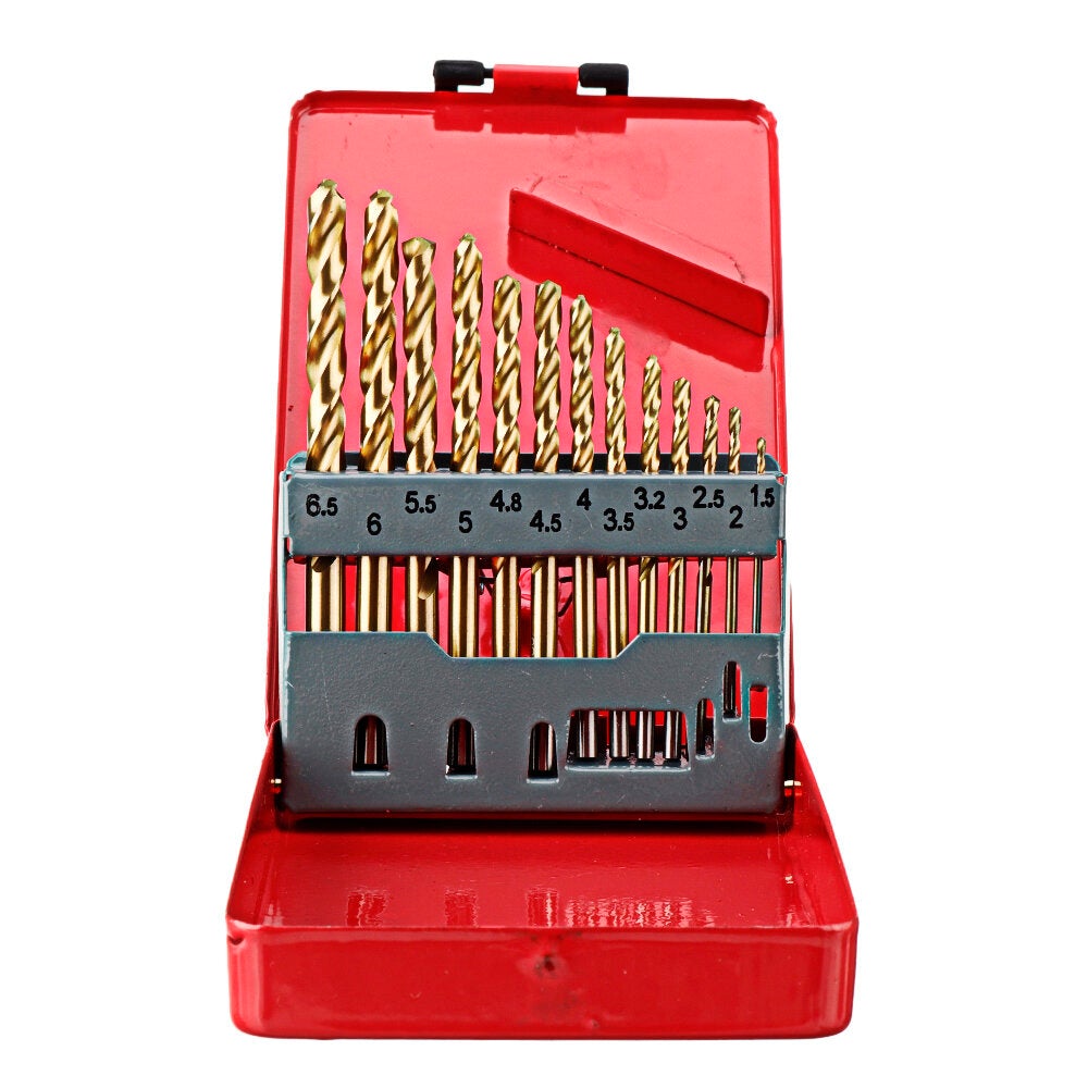 M35 Cobalt Drill Bit Set Titanium Coating HSS-Co Jobber Length Twist Drill Bits with Metal Case