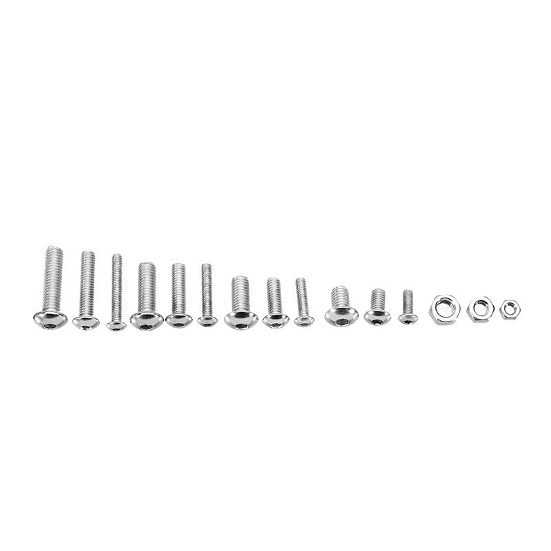 440Pcs M3/M4/M5 Stainless Steel Button Head Hex Socket Cap Screws Bolts Nuts Assortment Kit