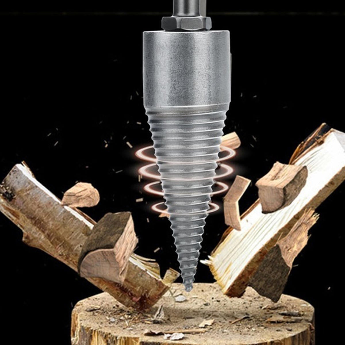 45mm HSS Firewood Splitting Drill Bit Hard Wood Cone Splitter for Electric Hammer