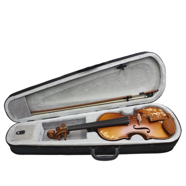 4/4 Spruce wood Carving Violin with Bow String Mute Case