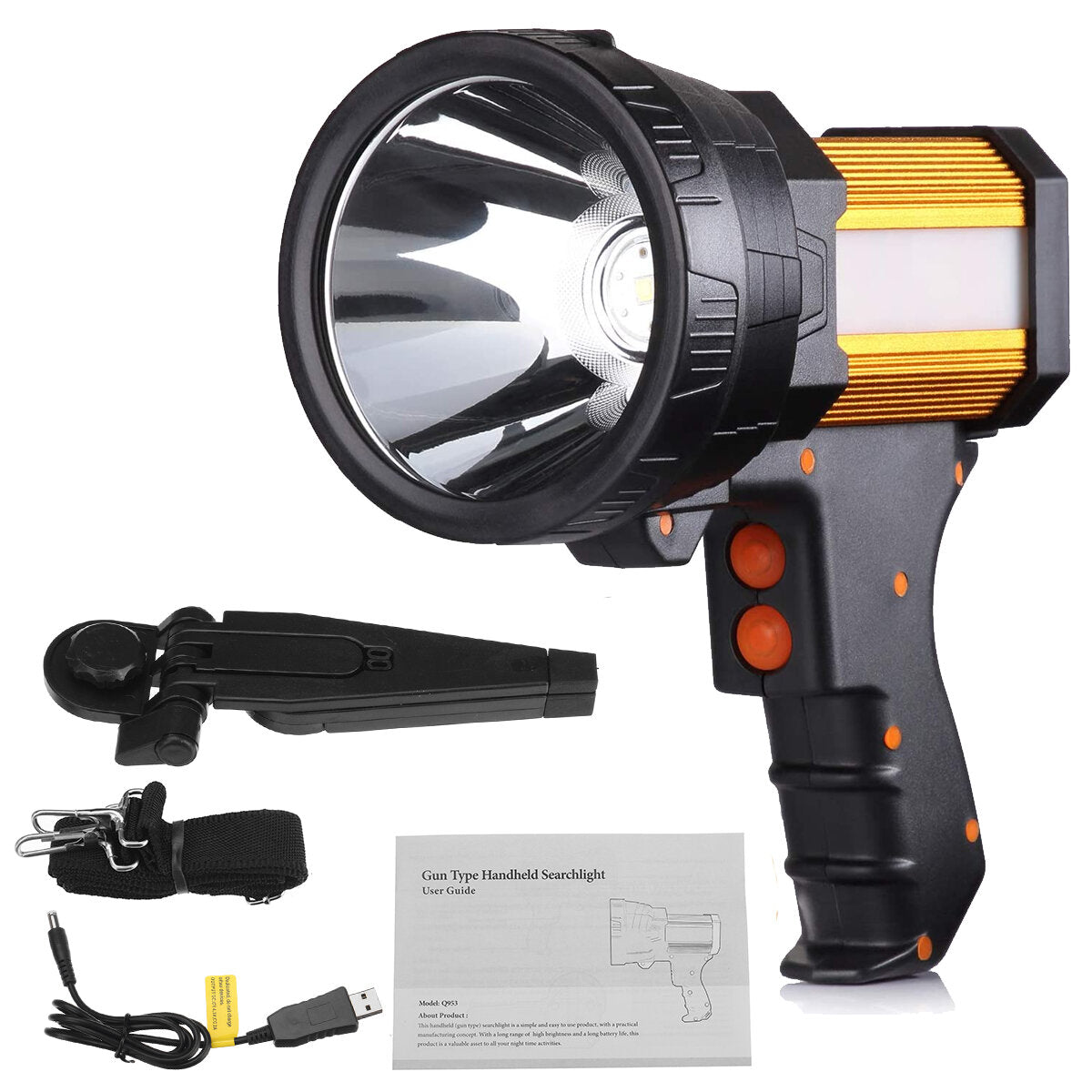Super Bright Tactical Flashlight USB Rechargeable Flashlight Super Bright Handheld Irradiation Light With Tripod For Camping Hunting