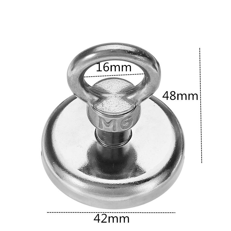 42mm 68kg Neodymium Recovery Magnet Metal Detector Eyebolt Circular Ring