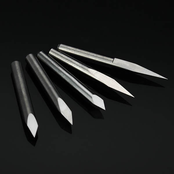 5pcs 3.175mm Shank 0.1mm 15/20/30/45/60 Degree Tungsten Steel Engraving Bits CNC Tool