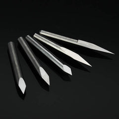 5pcs 3.175mm Shank 0.1mm 15/20/30/45/60 Degree Tungsten Steel Engraving Bits CNC Tool