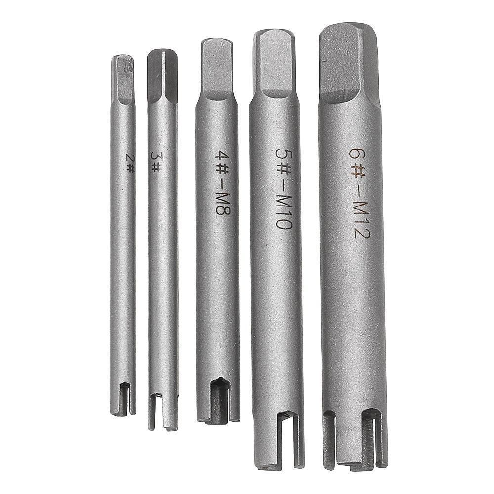 5pcs M5-M12 Damaged Tap Extractor Alloy Screw Tap Remover