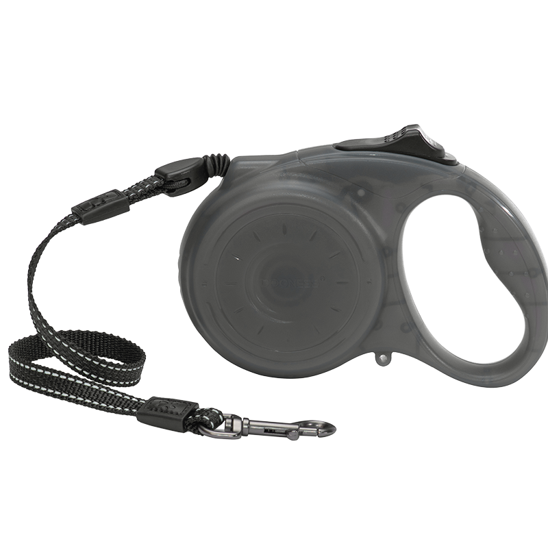 Reflective Retractable Dog Leash, One Button Brake & Lock Anti-Slip Handle, Strong Nylon Ribbon Tape