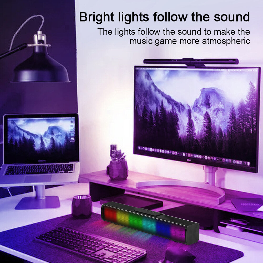 Wireless Bluetooth Speaker Multifunctional RGB TF Card Subwoofer Computer Game Sound Bar Loudspeaker