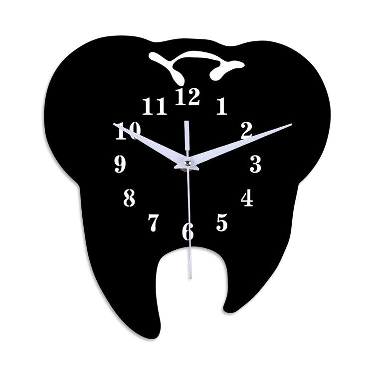 Tooth Shape Wall Clock Quartz Wall Clock 3D Wall Clock For Home Office Decorations