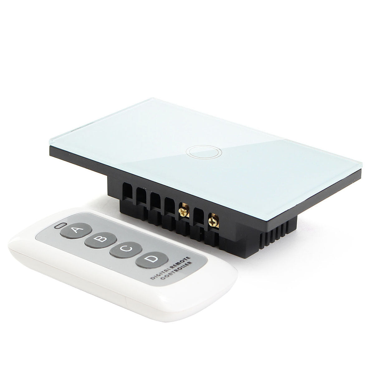 Crystal 1 Way 1 Gang Glass Remote Panel Touch LED Light Switch Controller With Remote Control