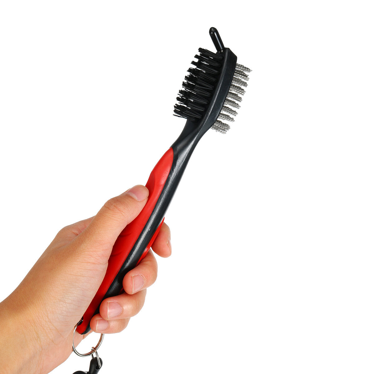 Double Sided Portable Retractable Zip-line Golf Club Brush Wedge Cleaner Cleaning Brush
