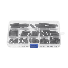 M4NH4 110Pcs M4 Nylon Hex Screw Black/White Female to Male PCB Standoff Column Set