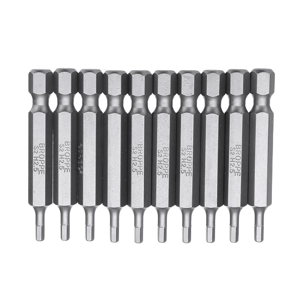 10Pcs Magnetic Hexagon Hex Screwdriver Bits H1.5/H2/H2.5/H3/H4/H5/H6 1/4 Inch Hex Shank Screwdriver Set For Bosch