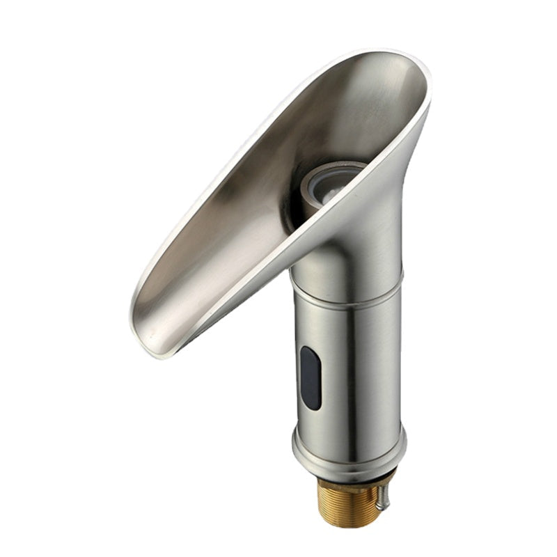 Automatic Sensor Faucet Waterfall LED Bathroom Basin Sink Widespread Brass Mixer Tap Single Lever