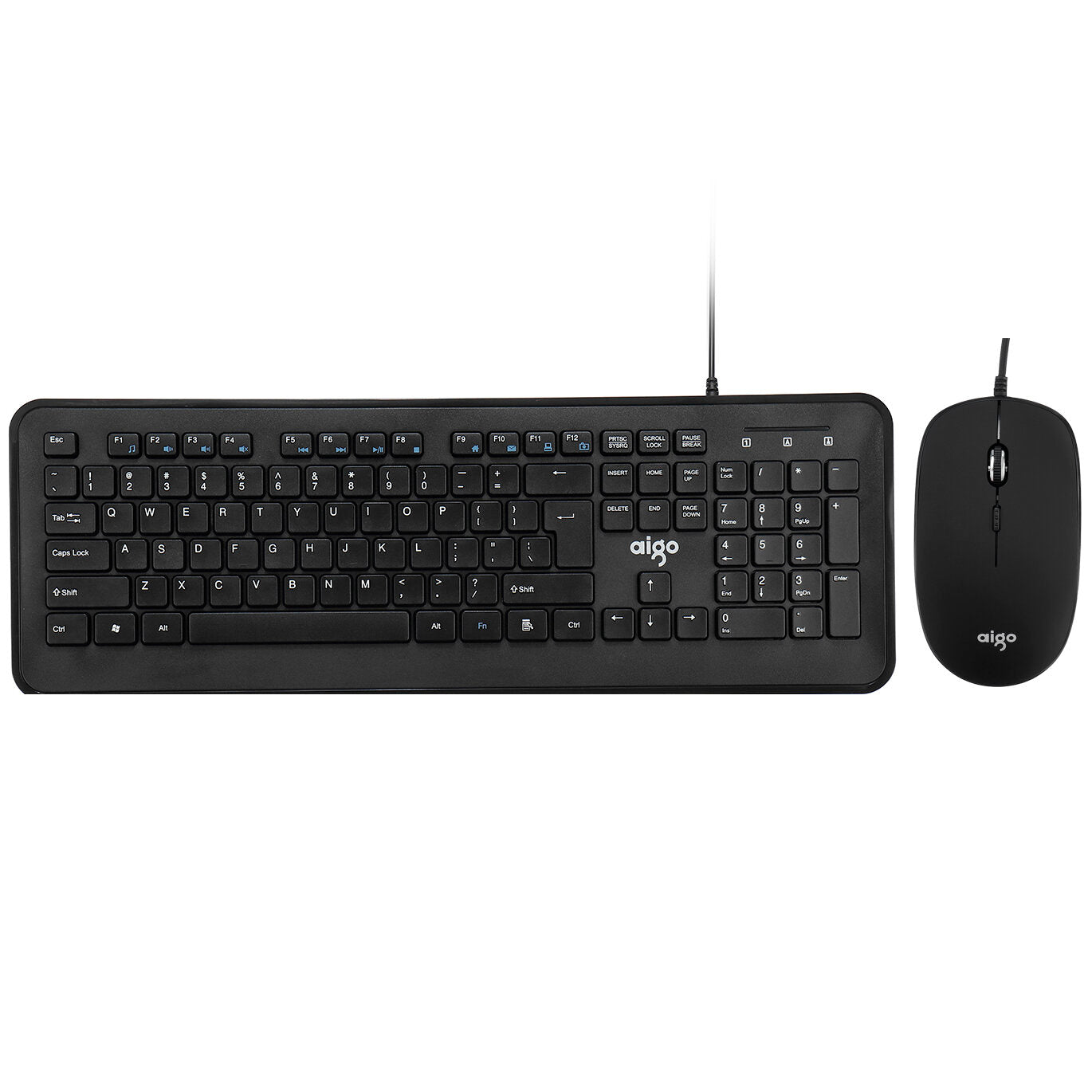 Wired Keyboard & Mouse Set 104 Keys Office Optical Keyboard 2400DPI Ergonomic Mouse Kit for Keyboard Laptop PC