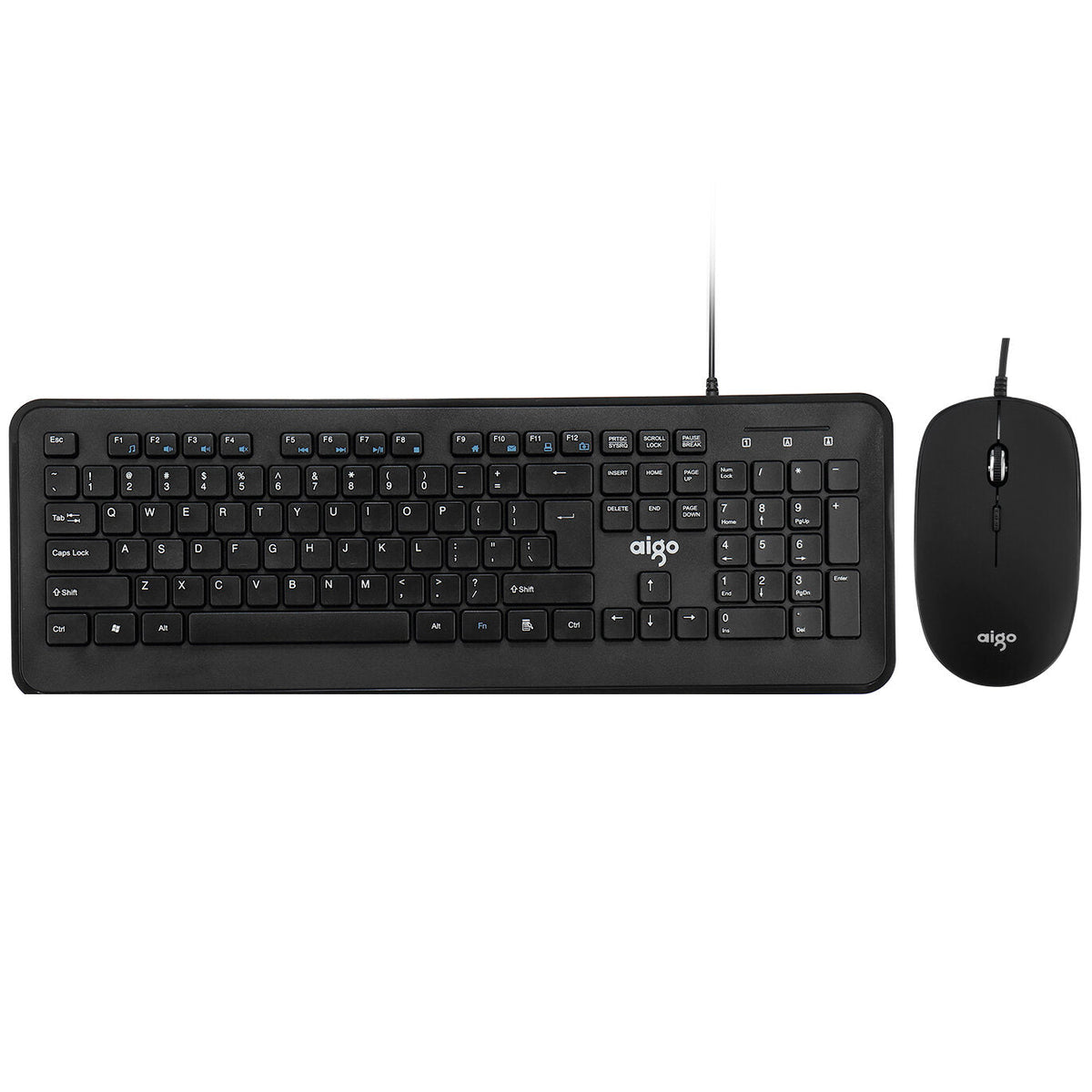 Wired Keyboard & Mouse Set 104 Keys Office Optical Keyboard 2400DPI Ergonomic Mouse Kit for Keyboard Laptop PC