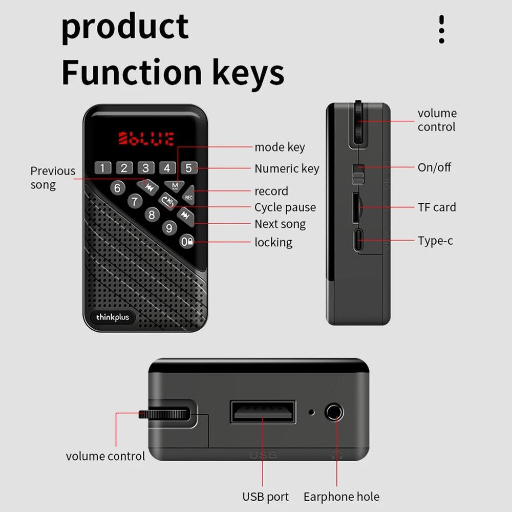 Portable Wireless Speaker Smart Radio FM Mini Radio Shortwave Multi-function Bluetooth FM Speaker Support TF U Disk