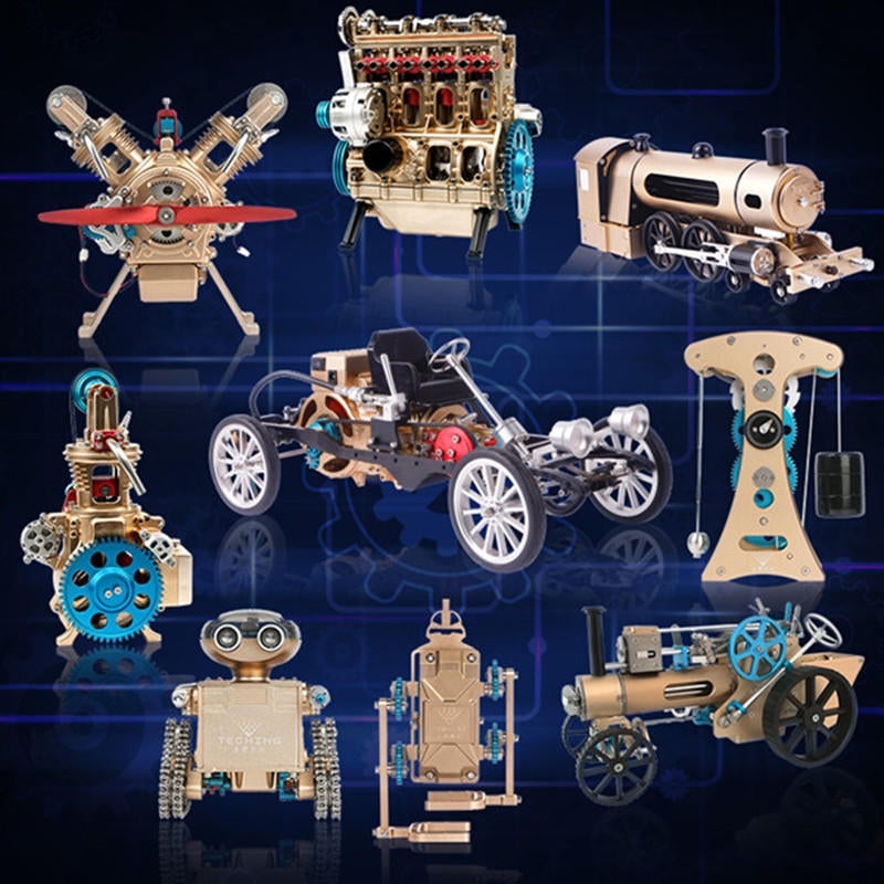 Car Model Single Cylinder Engine Aluminum Alloy Model Gift Collection Toys