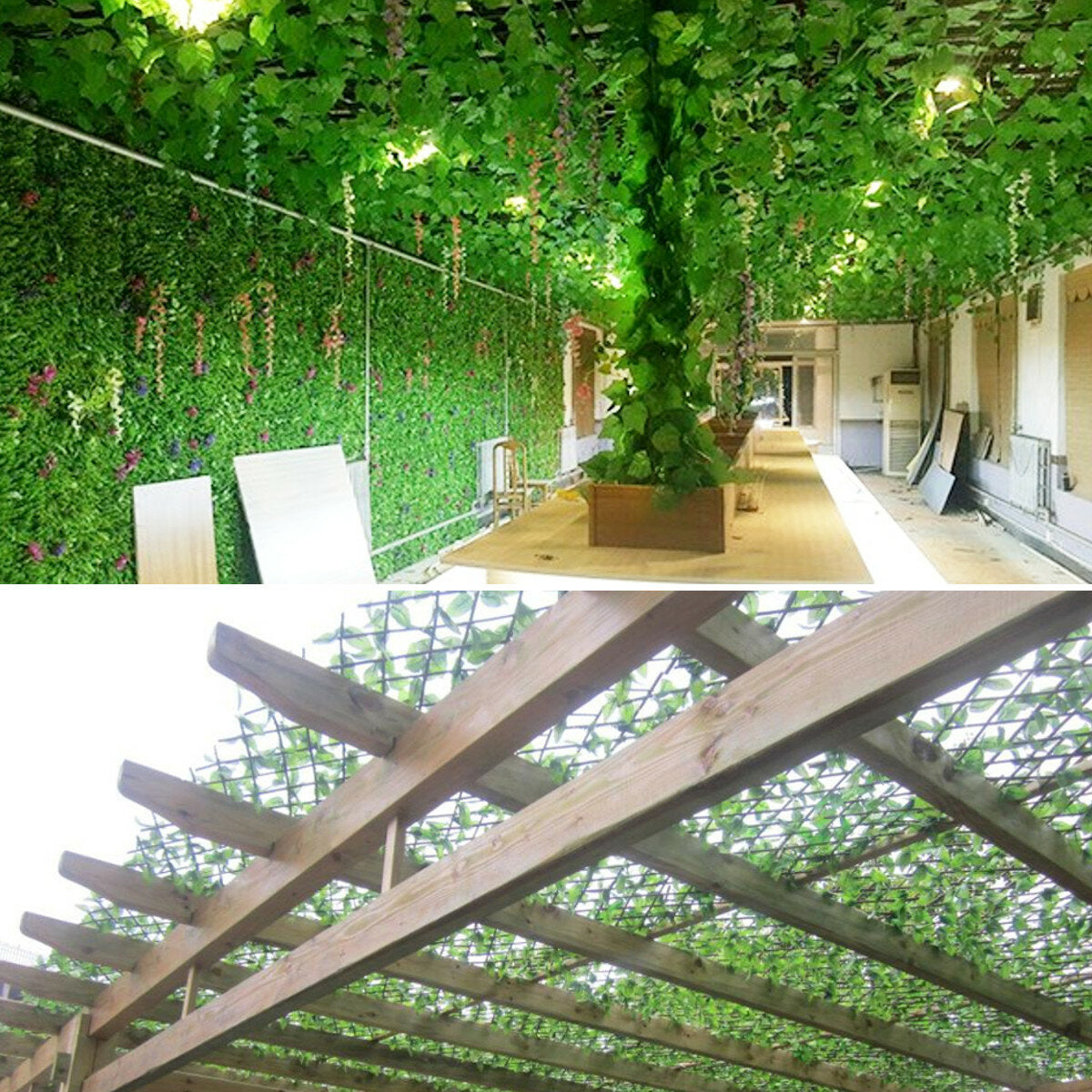Garden Patio Yard Expandable Artificial Ivy Leaf Fence Decorations Screen