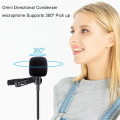 Wired microphone Clip-on Lapel CVC Noise Reduction 8M Cable 3.5MM Plug Mini Condenser Mic for Meeting Broadcast Vlogging Recording