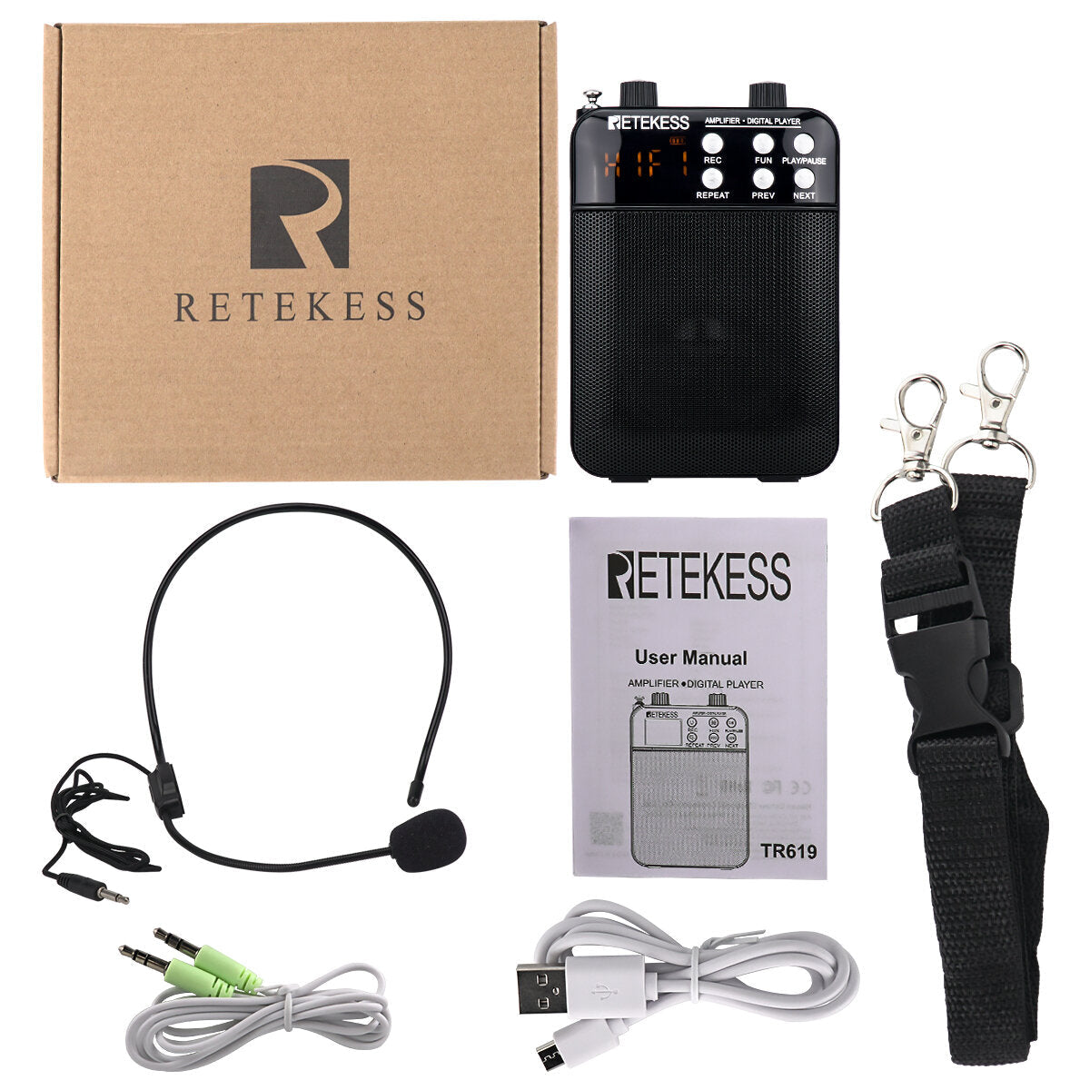 Portable 3W FM Recording Voice Amplifier Teacher Microphone Speaker With Mp3 Player Radio Recorder