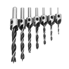 7pcs HSS 5 Flute Countersink Drill Bit Set Reamer 3-10mm Chamfer Drill Bits
