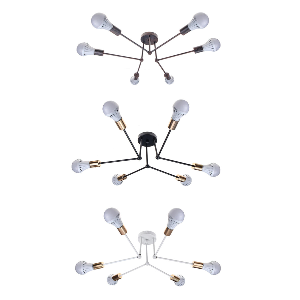 Modern Pendant Lamp Ceiling Light Chandelier Vintage 6 Heads Sockets Holder