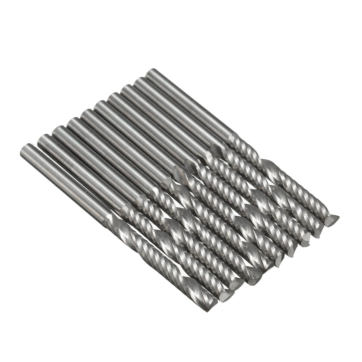 10pcs 1/8 Inch Shank End Mill Cutter 1 Flute Carbide Spiral Milling Cutter