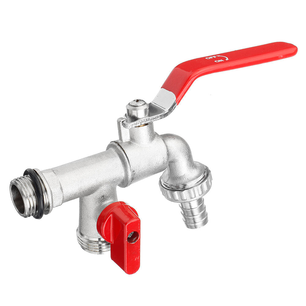4 Type 1/2 3/4 Inch Brass Water Tank Adapter Double Head Tap Outlet Replacement Valve Fitting for Garden Connector