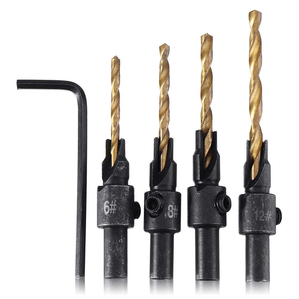 Countersink Reamer Round Shank Chamfer Drill Bit Set Quick Change