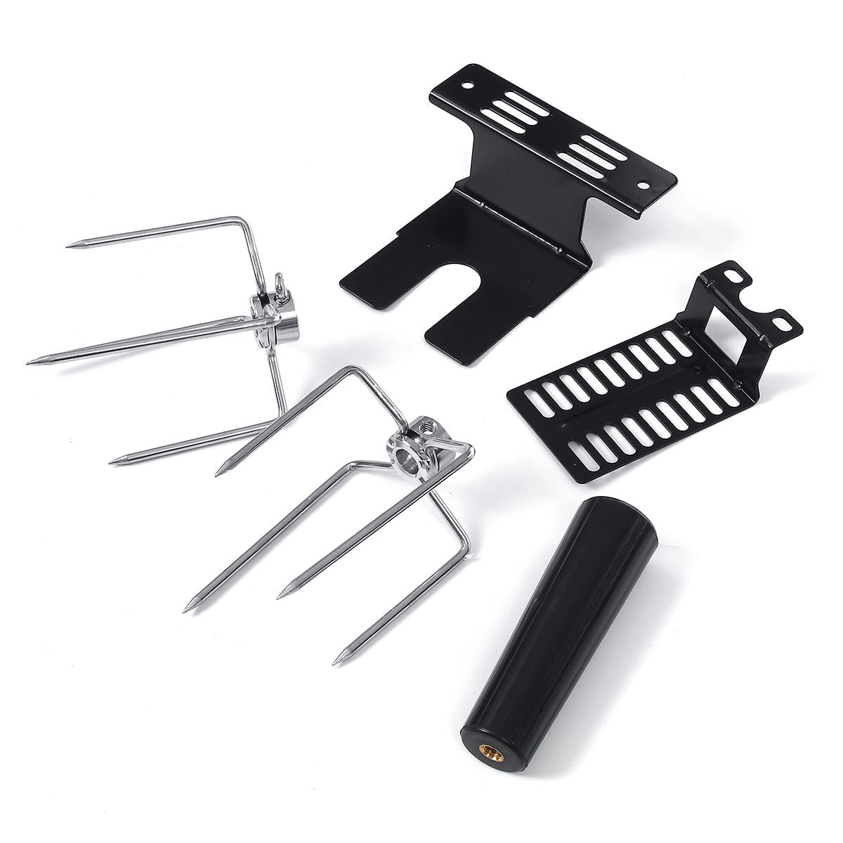 4W Stainless Steel Rotisserie BBQ Grill Roaster Spit Rod BBQ Tools Set Camping Charcoal Kits