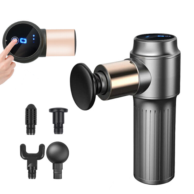 LCD Touch-screen Pocket Fascia Massager 6-Gears Mini Body Massager Deep Tissue Neck Muscle Relaxation High Frequency Pain Relief