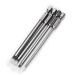 4pcs 100mm Magnetic 3.0-6.0mm Flat Head Slotted Tip Screwdrivers Bits