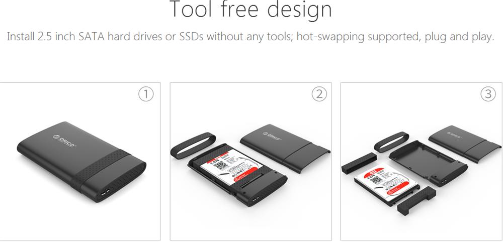 USB3.0 SATA III 2.5 inch HDD SSD Hard Drive Enclosure External Case Support UASP