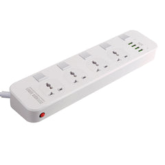 Electric 4 Socket Outlet + 4 USB Extension Power Strip 5V 3.4A US/UK Plug Cord