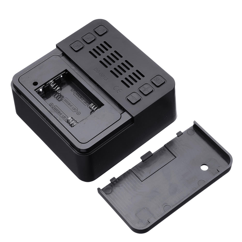 Square HD Mirror Alarm Clock Multifunction Digital Alarm Clock Mute LED Mirror Clock Makeup Mirror