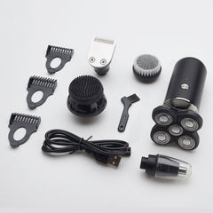 5-in-1 5D Rotary Floating Heads Electric Shaver USB Charging IPX6 Waterproof Men Nose Hair Cleaner Set Intelligent Anti-pinch Electric Shaver