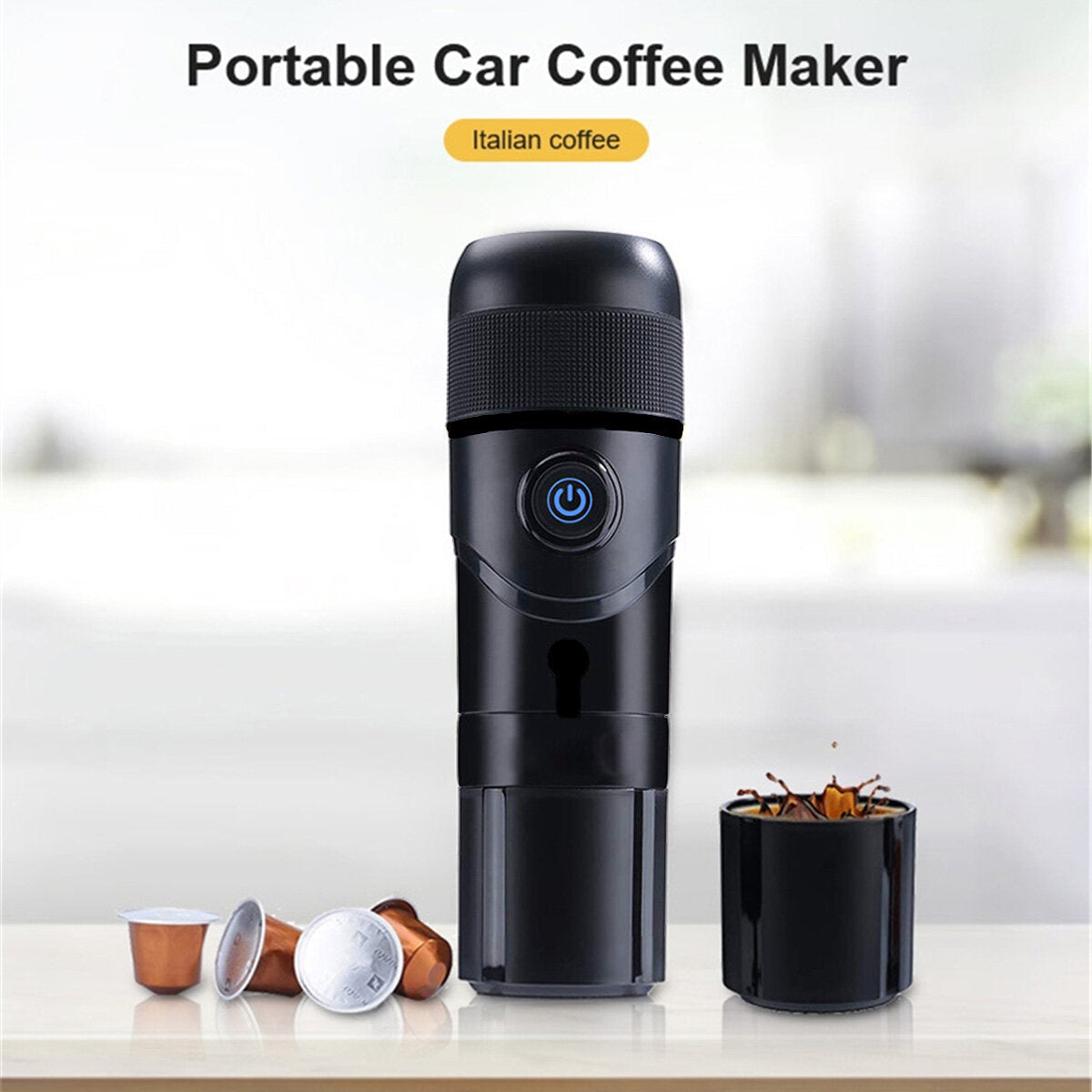Car Capsule Coffee Machine Electric Large Capacity Outdoor Portable Travel Home Coffee Machine,80W 60ml