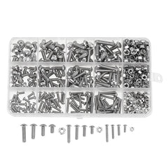 M3 M4 M5 Carbon Steel Screw Hex Socket Cap Head Bolt Nut Assortment 440Pcs