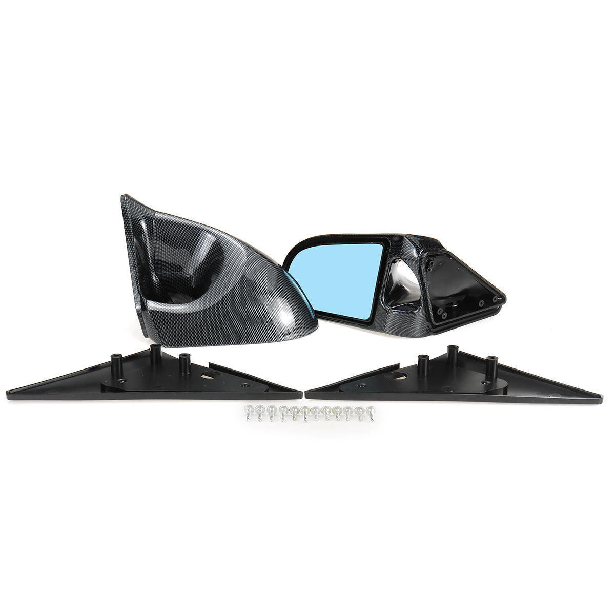 Car Manual Adjustable Side View Mirror Carbon Fibre Spoon Style For Civic 4Dr Sedan 1996-2000