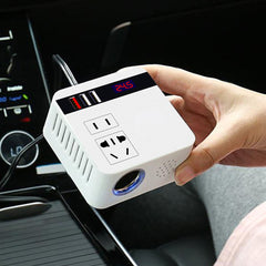 12V/24V Universal Car Inverter 6 Socket Digital Display Fast Charging for Truck