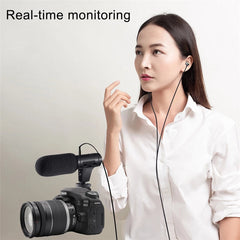 Condenser Microphone HD Recording Noise Reduction 3.5mm Mic for Camera Mobile Phone Vlogging Photography Interview Audio