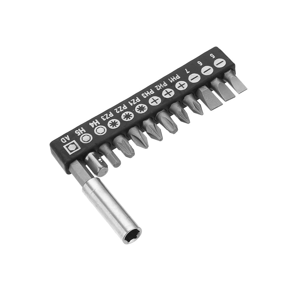 10pcs Hex Flat Head Cross Spanner PZ Screwdriver Bit Set With Adapter and Extension Holder