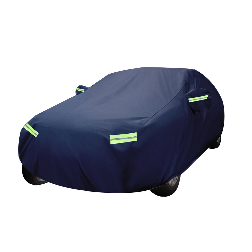 Universal Full Car Cover Waterproof Dustproof UV Resistant Stripes L 4.7x1.75x1.5M Three Box Car For Sedan