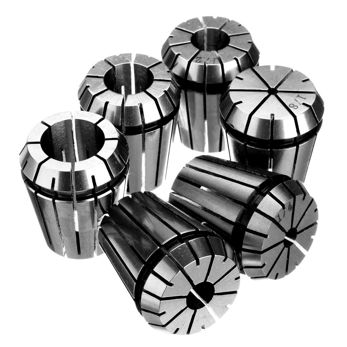 7/16 Collet Chuck Holder with 6pcs Spring Collet Set for CNC Milling Tool