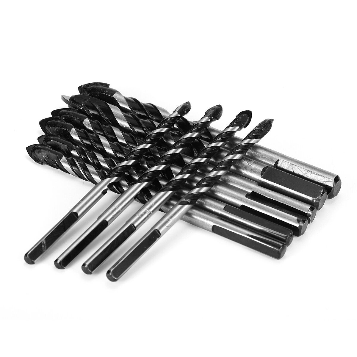 10Pcs Tungsten Carbide Drill Bit Set Twist for Porcelain Ceramic Tile Concrete Brick Glass Plastic Masonry and Woodworking