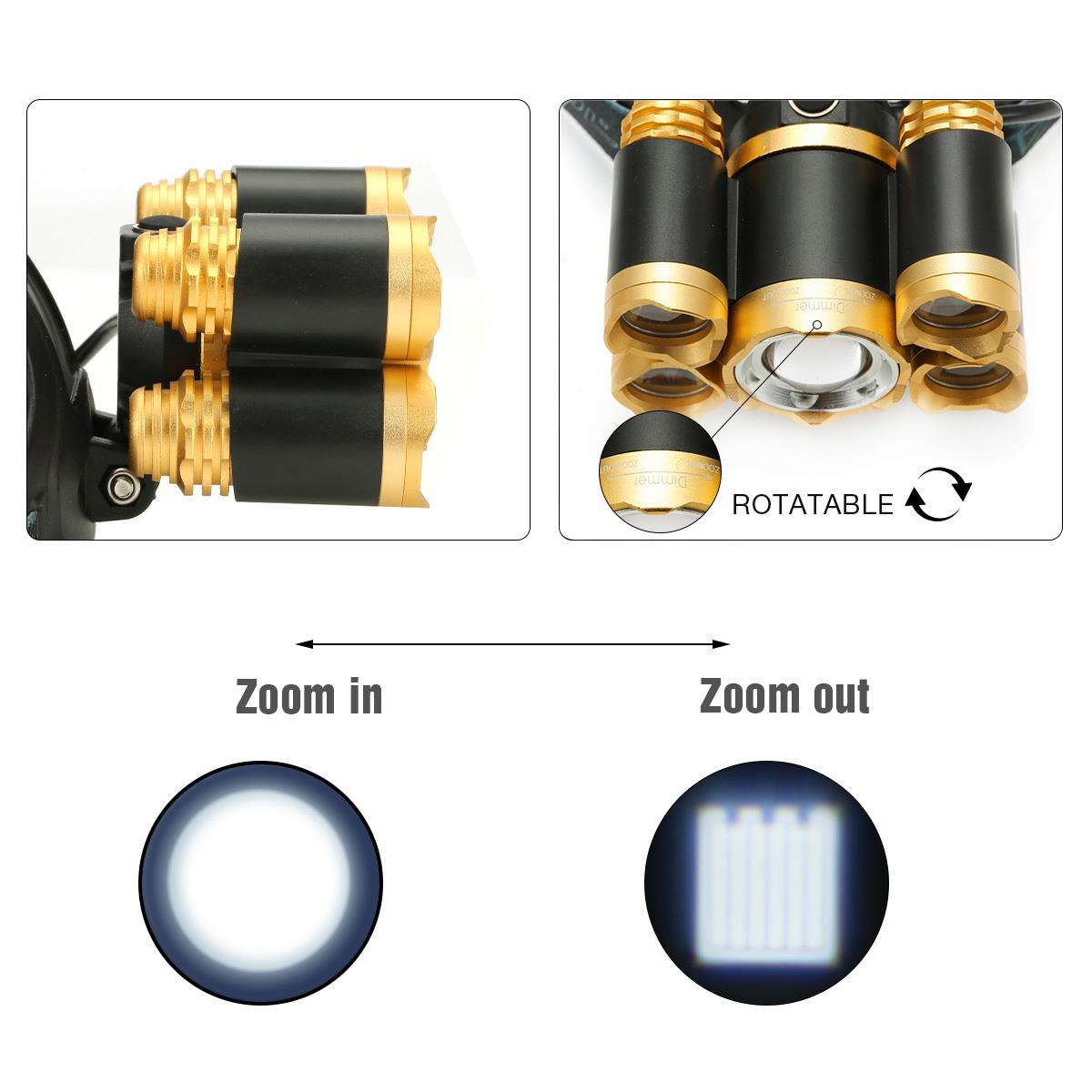 8000LM Cycling Headlamp LED Lamp Beads Super Bright Rechargeable Outdoor Cycling Climbing Headlamp