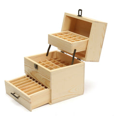 Wooden Three-layer Essential Oil Storage Box Sundries Case Container Protector