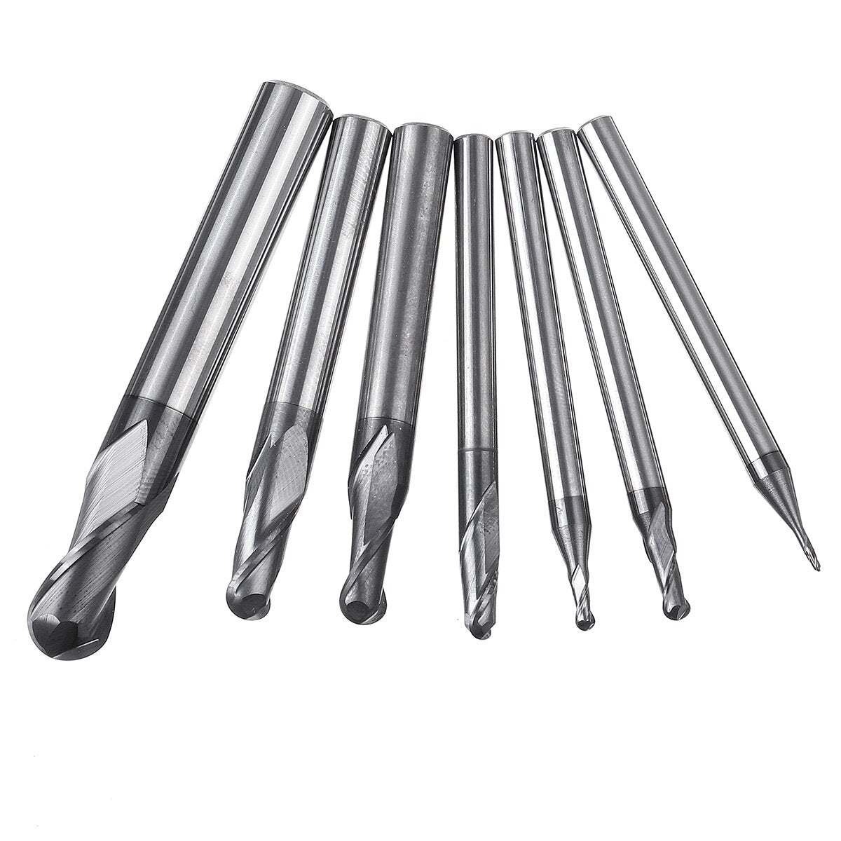7pcs 4 Flutes Ball Nose End Mill Set 55 Degree CNC Milling Cutter